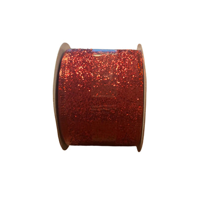 Celebrate it Christmas Red Glittery Ribbon 2.5inx20ft
