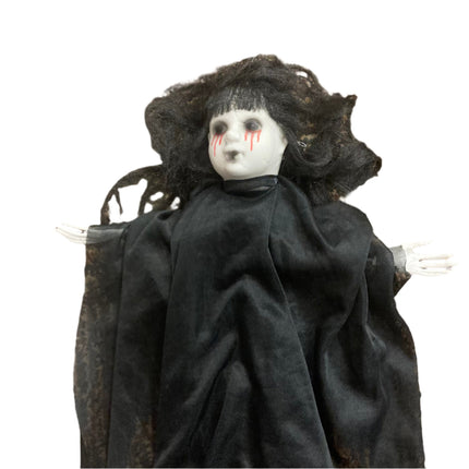Ashland Halloween Hanging Black Hair Doll Decoration 16in