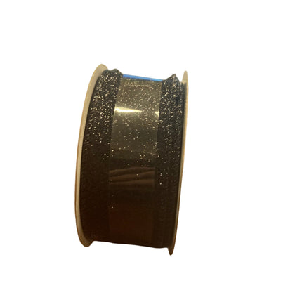 Celebrate it Christmas Black Glittery Ribbon 1.5inx30ft