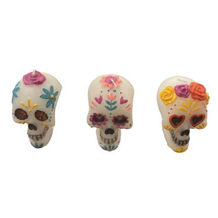 Ashland Day of the Dead Unscented Skull Candles 3pc