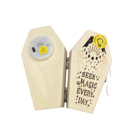 Make Market Seek Magic Light up Small Coffin 4.5x3.5in