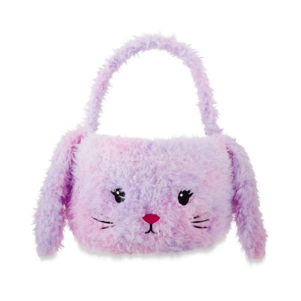 Easter Purple Plush Bunny Basket, 12 in x 12 in