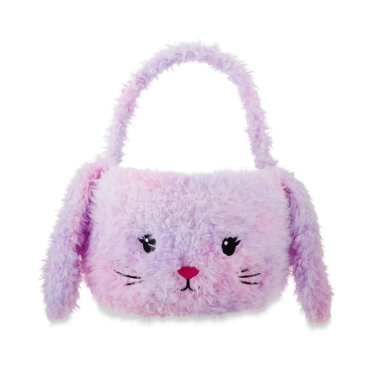 Easter Purple Plush Bunny Basket, 12 in x 12 in
