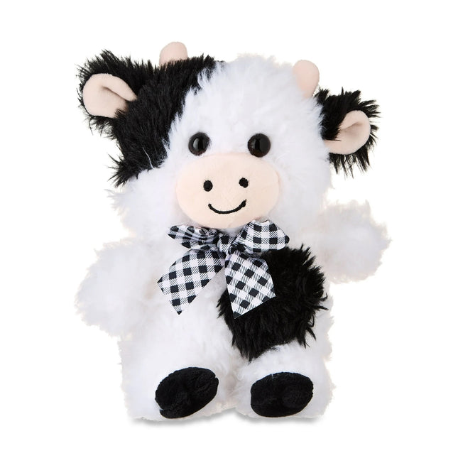 Easter Small Black and White Shaggy Cow Plush, 8 in, by Way To Celebrate
