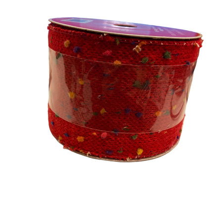 Celebrate it Christmas Colorful Wired Ribbon 3.5inx12ft