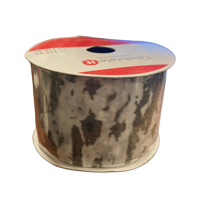 Celebrate it Christmas Grey Pattern Ribbon 2.5inx20ft