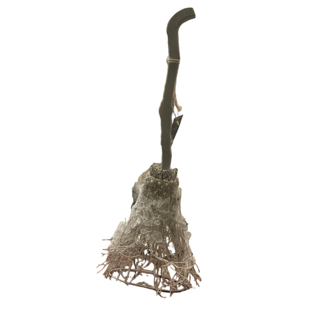 Ashland Halloween White Witch Broom Wall Decor 18in