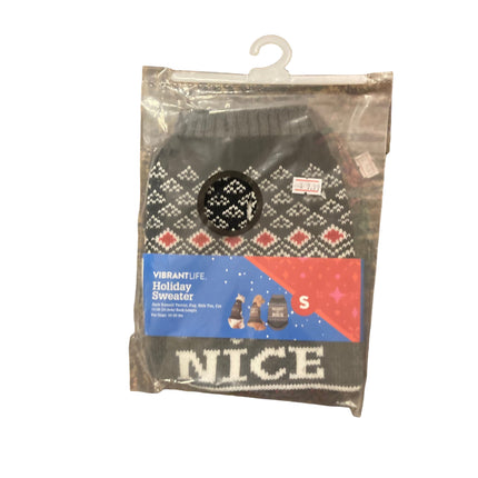 Vibrant Life Pet Sweater Naughty or Nice 13in 10-30LB S