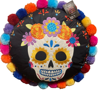 Ashland Day of the Dead Skull Pillow 16in