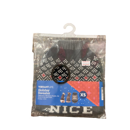 Vibrant Life Pet Sweater Naughty or Nice 10.5in 5-10LB XS