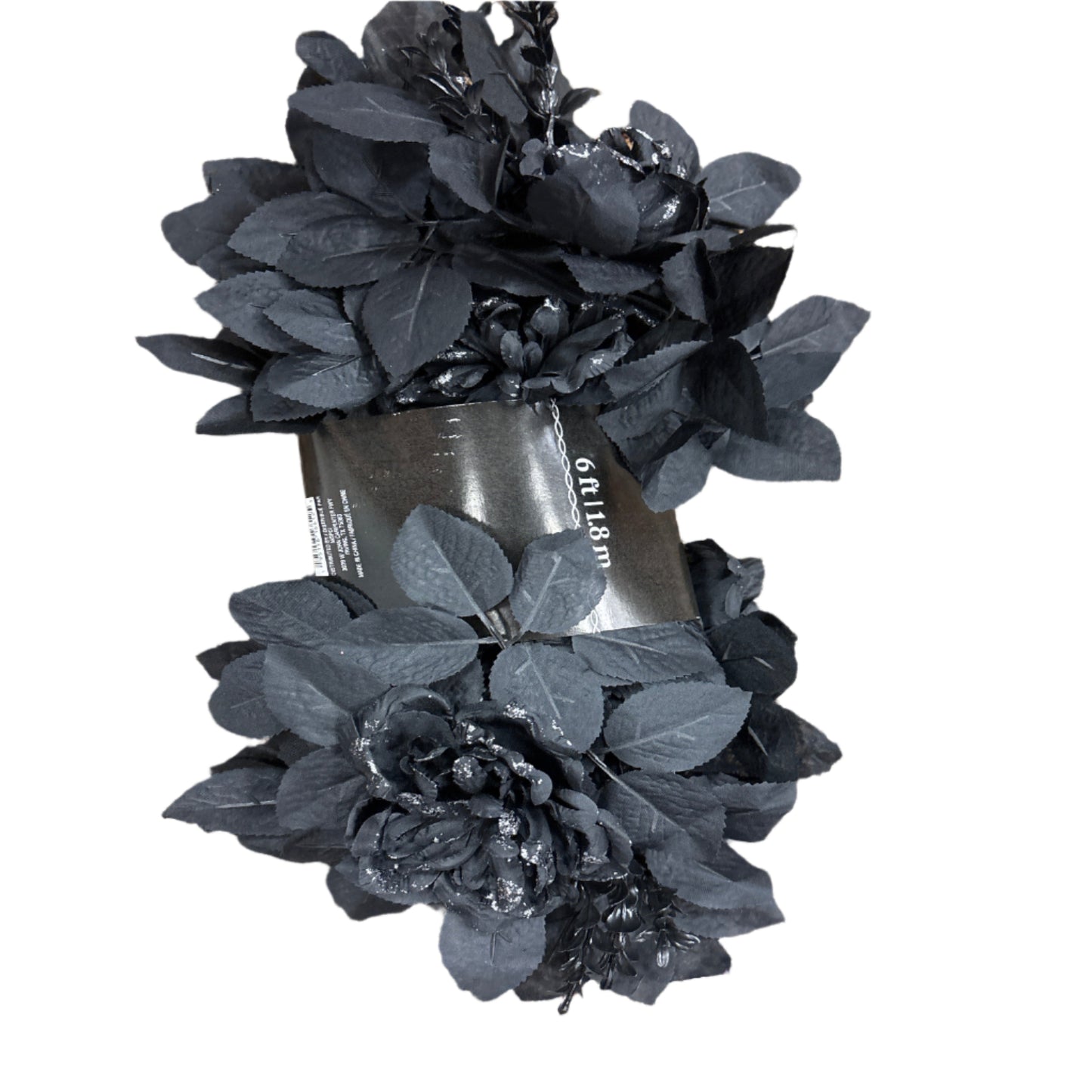 Ashland Chain Garland Black Glitter 6 ft