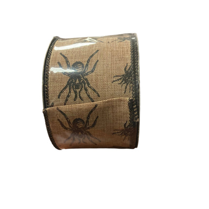 Celebrate it Spiders in Brown Background Wired Ribbon 2.5x20ft