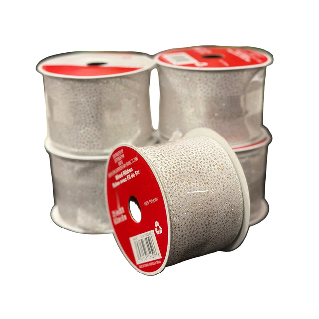 Wired Ribbon Speckled 2.5 in * 20ft - christmas and easter