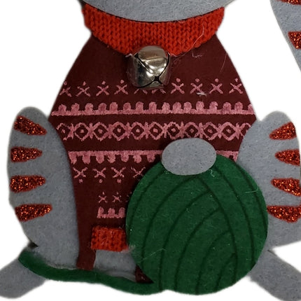 Studio Decor Kids' Grey Cat Felt Christmas Photo Ornament 8in