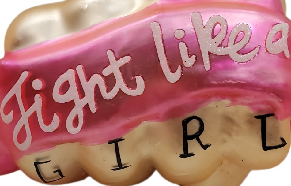 Ashland Glass Fight Like A Girl Fist Christmas Ornament