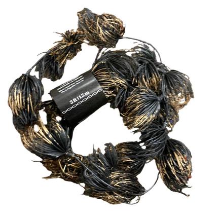 Ashland Halloween Gold and Black Pine Needle Garland Decoration 10x8in