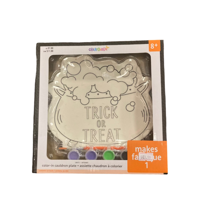 Creatology Halloween Witch Pot Color In Plate 8x7in