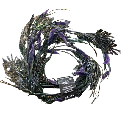 Ashland Halloween Purple Leaves Coiled Garland 9x9in
