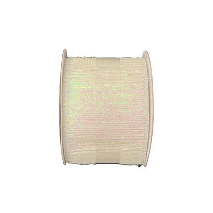 Celebrate It White Glitter Ribbon 2.5in x 20ft | Christmas & Easter