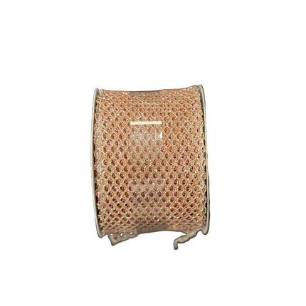Celebrate It Wired Bronze Mesh Ribbon – Christmas & Easter (2.5" × 20 ft)