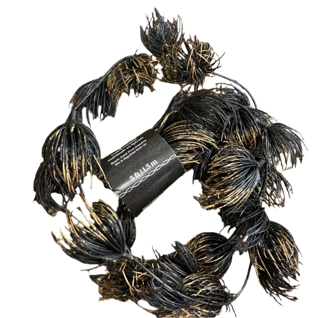 Ashland Halloween Gold and Black Pine Needle Garland Decoration 10x8in