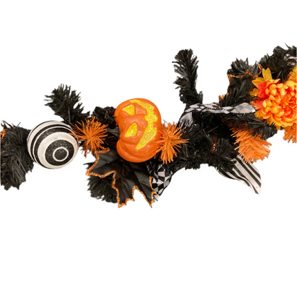 Ashland Halloween Pumpkin Themed Garland Decoration 6ft