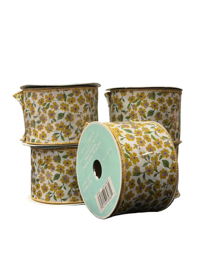 Celebrate It Easter Floral Print Ribbon (2.5" × 20 ft)