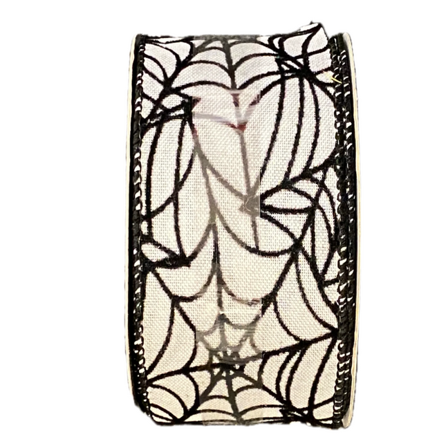 Celebrate it White Spider Web Wired  Ribbon 2 1/2 in X 25ft