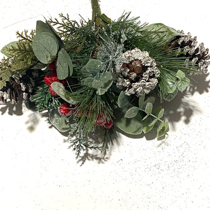 20" Holly & Berry Christmas Bush Decoration