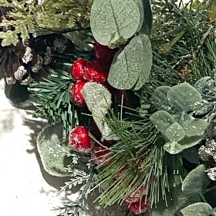 20" Holly & Berry Christmas Bush Decoration