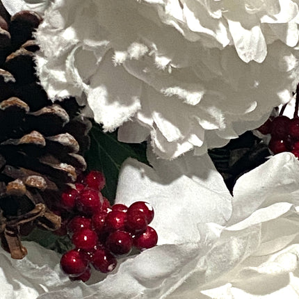 White Peony Pinecone and Berry Bush by AshlandÂ®