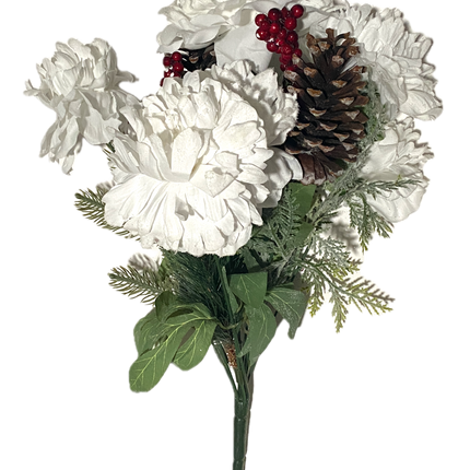 White Peony Pinecone and Berry Bush by AshlandÂ®