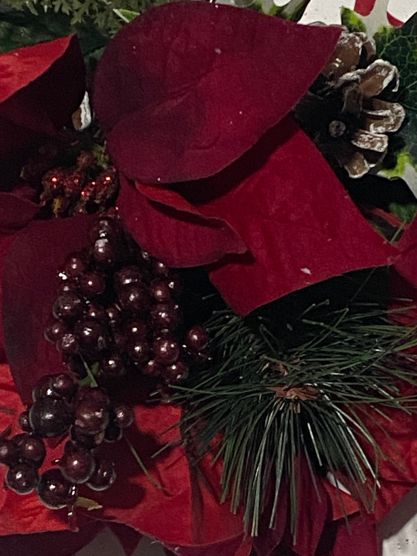 17" Red Poinsettia & Pine Mixed Bush by Ashland®