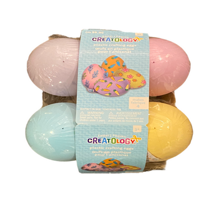 Large Plastic Crafting Easter Eggs 4-Pack