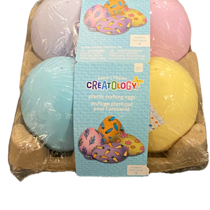 Large Plastic Crafting Easter Eggs 4-Pack