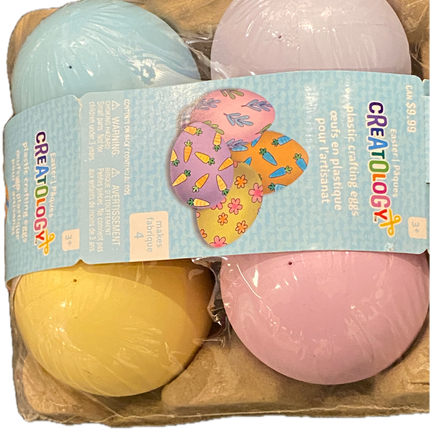 Large Plastic Crafting Easter Eggs 4-Pack