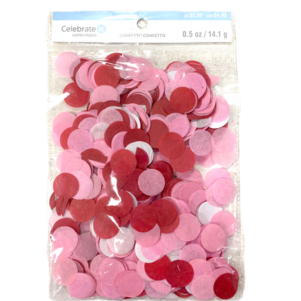 Celebrate it Bright Pink, Red, and White Tissue Paper Easter Confetti .5 oz