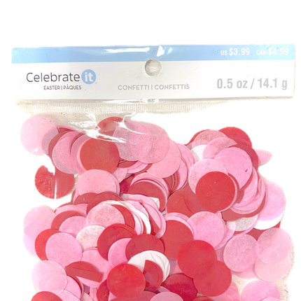 Celebrate it Bright Pink, Red, and White Tissue Paper Easter Confetti .5 oz