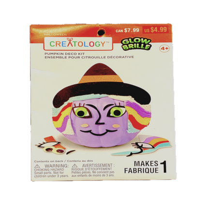 Halloween Creatology Glow Brille Purple Witch Pumpkin Deco Kit