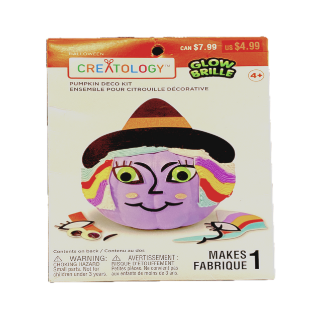 Halloween Creatology Glow Brille Purple Witch Pumpkin Deco Kit