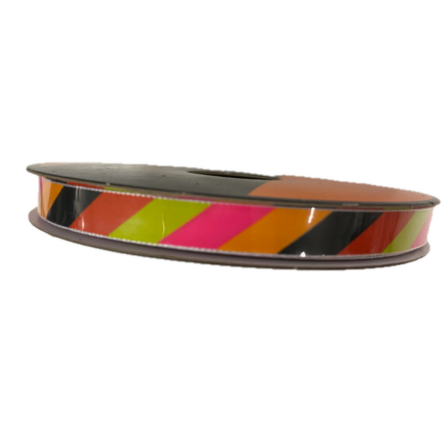 Multi-Colored Striped Ribbon 3/8" x 4yd