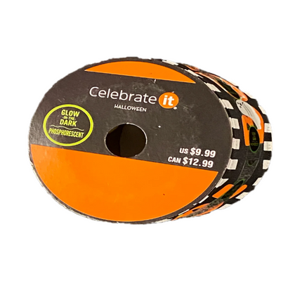 Glow-in-the-Dark Ghost Ribbon 1.5" x 18ft - Halloween