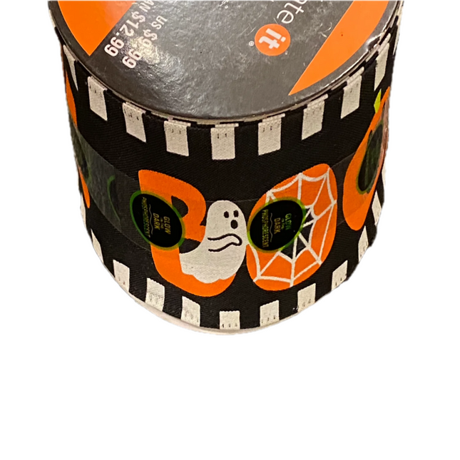 Glow-in-the-Dark Ghost Ribbon 1.5" x 18ft - Halloween