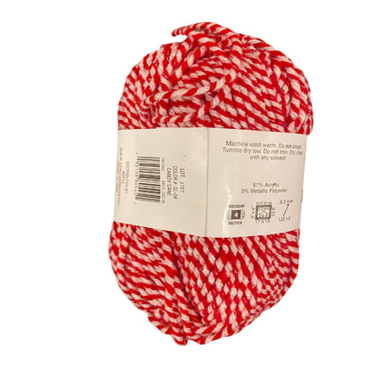 Candy Cane Sparkle Christmas Yarn, 90 Yards