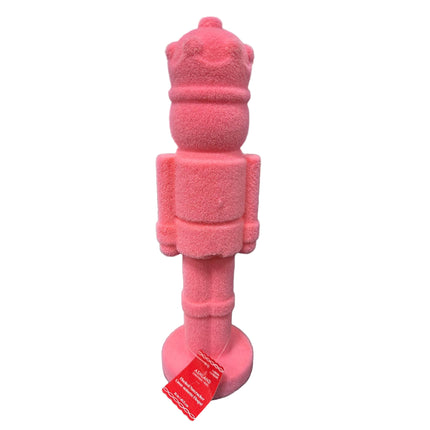 Flocked santa and nutcracker 15in