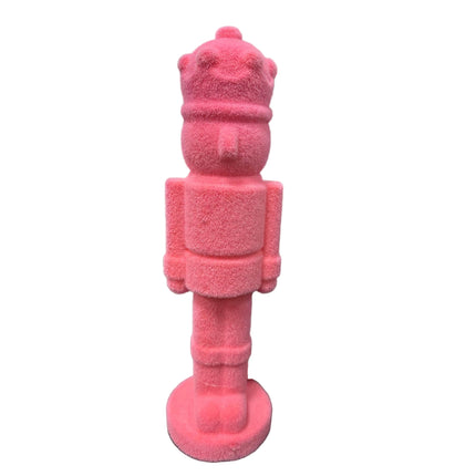 Flocked santa and nutcracker 15in