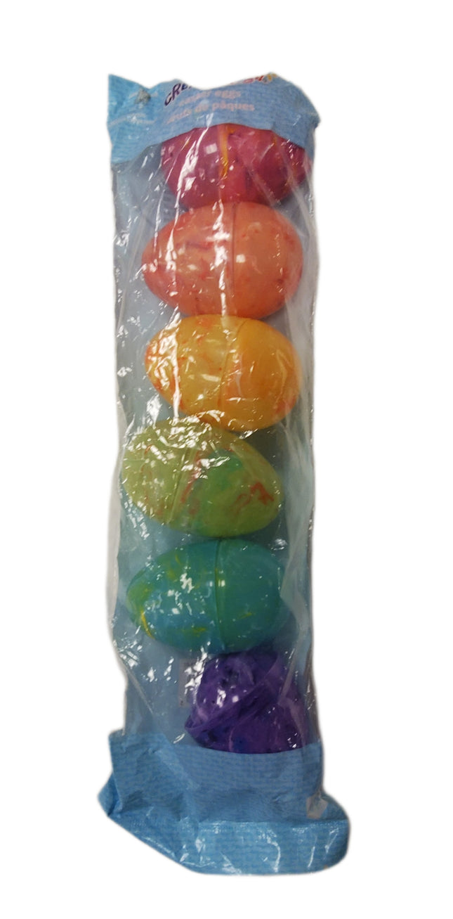 Marble-Colored Easter Eggs Ready to Fill with Treats, 6-Pack