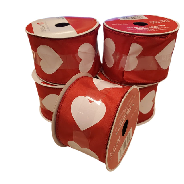 Valentine's Day Wired Ribbon 2.5 in x 8.3 yd