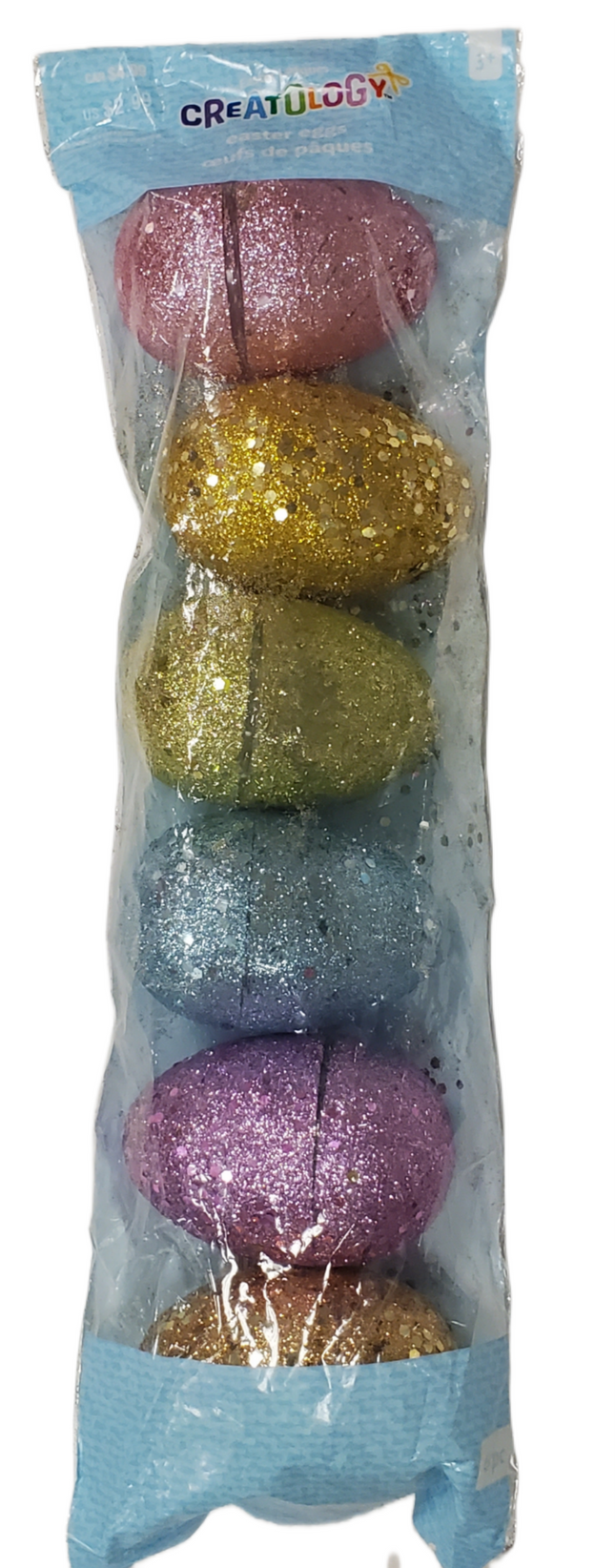 Glitter Easter Eggs to Fill with Treats, 6-Pack