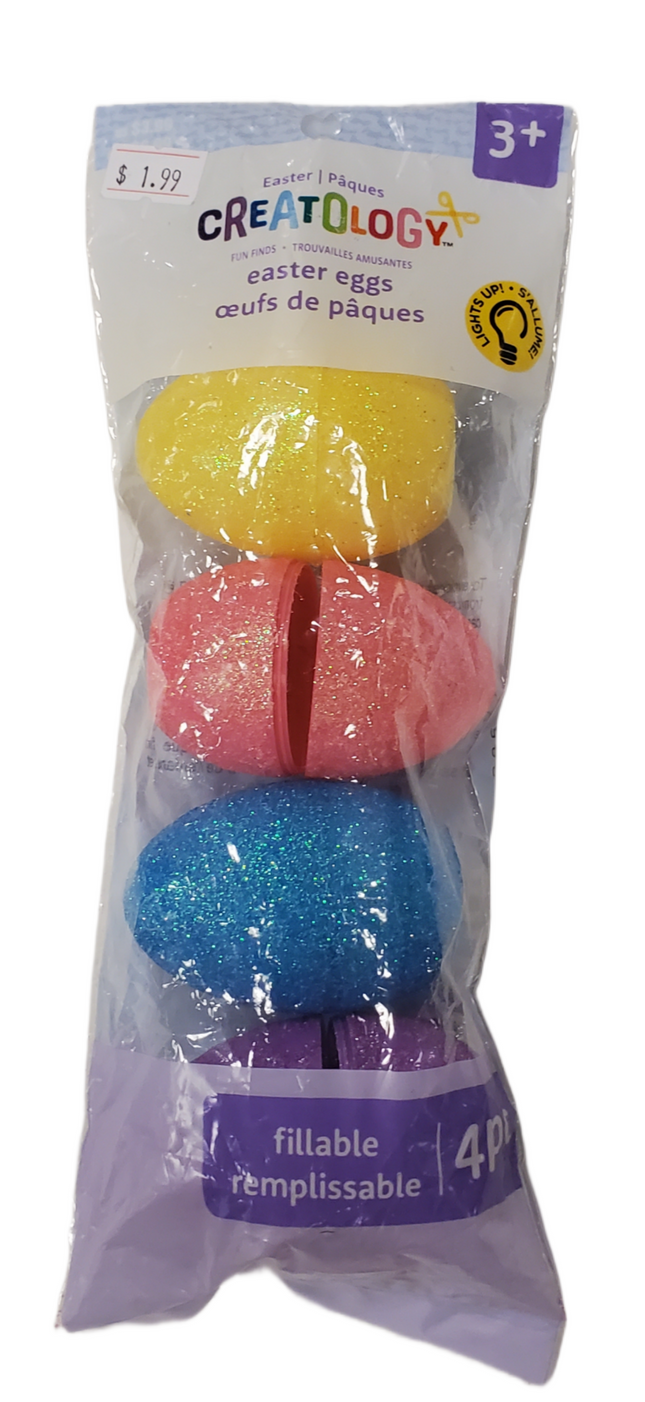 Glitter Easter Eggs with Treats - 4 Pieces